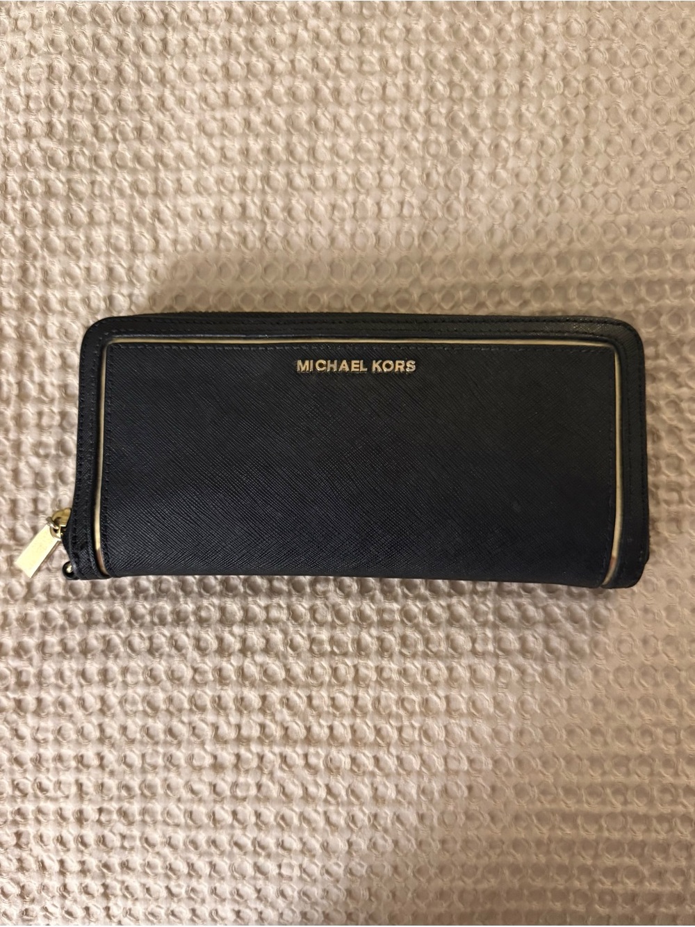 Michael Kors Black Wallet with Gold Trim